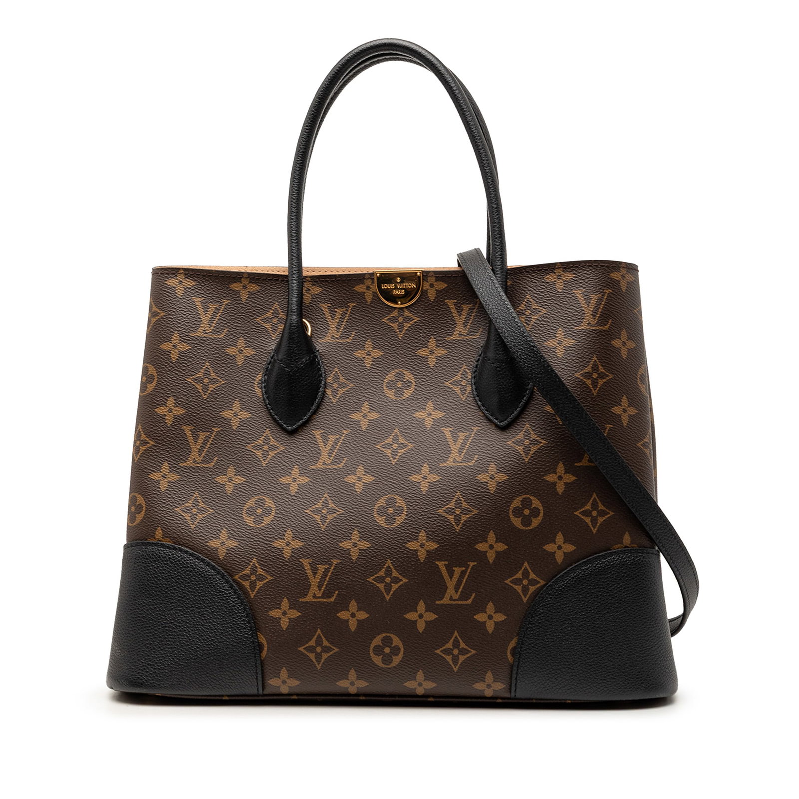 Louis Vuitton Flandrin Brown Monogram Canvas Handbag with Leather Trim: Louis Vuitton Flandrin Brown Monogram Canvas Handbag with Leather Trim The Louis Vuitton Monogram Flandrin features a monogram canvas body with leather trim, rolled leather handles, a flat leather str