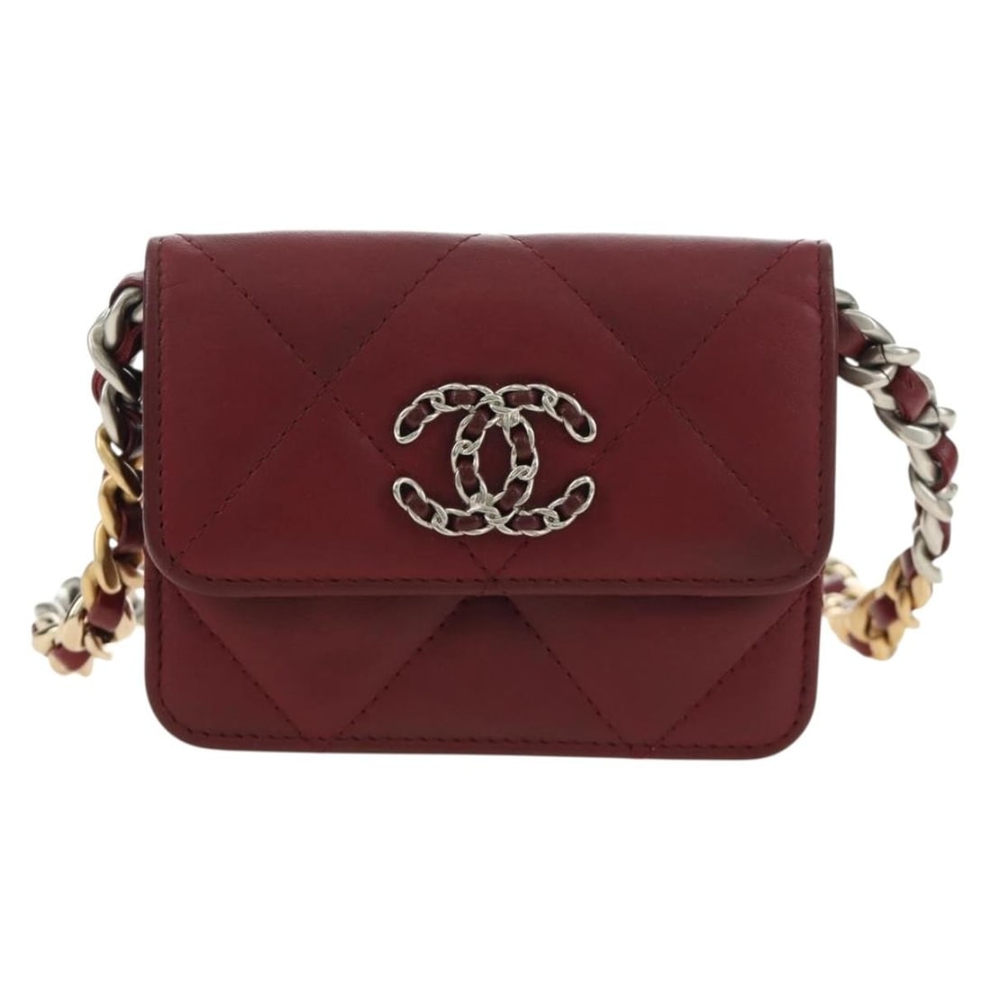 Chanel 19 Wallet on Chain Burgundy Leather Bag (1 of 18)