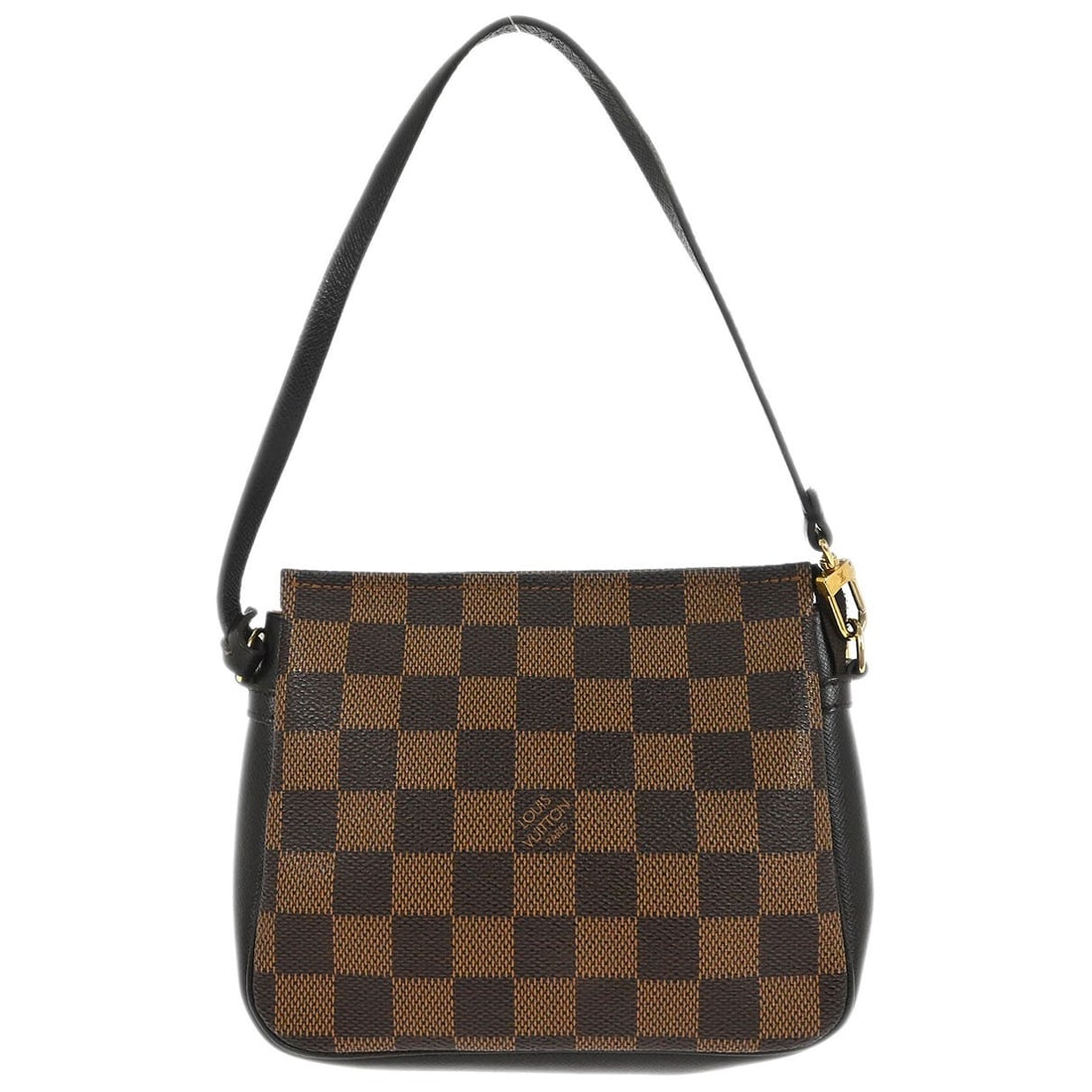 Louis Vuitton Trousse Makeup Mini Damier Canvas Top Handle Bag N51982: Louis Vuitton Trousse Makeup Mini Damier Canvas Top Handle Bag N51982 Vintage Louis Vuitton Trousse Makeup handbag in Damier canvas and leather with a brown Ebene check pattern. This mini top-handle b