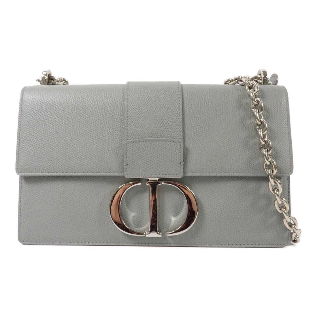 Dior 30 Montaigne Gray Calfskin Chain Shoulder Bag M9208PWBH: Dior 30 Montaigne Gray Calfskin Chain Shoulder Bag M9208PWBH Christian Dior 30 Montaigne chain shoulder bag in gray calfskin leather. This women's shoulder bag features the CD design with silver-tone 