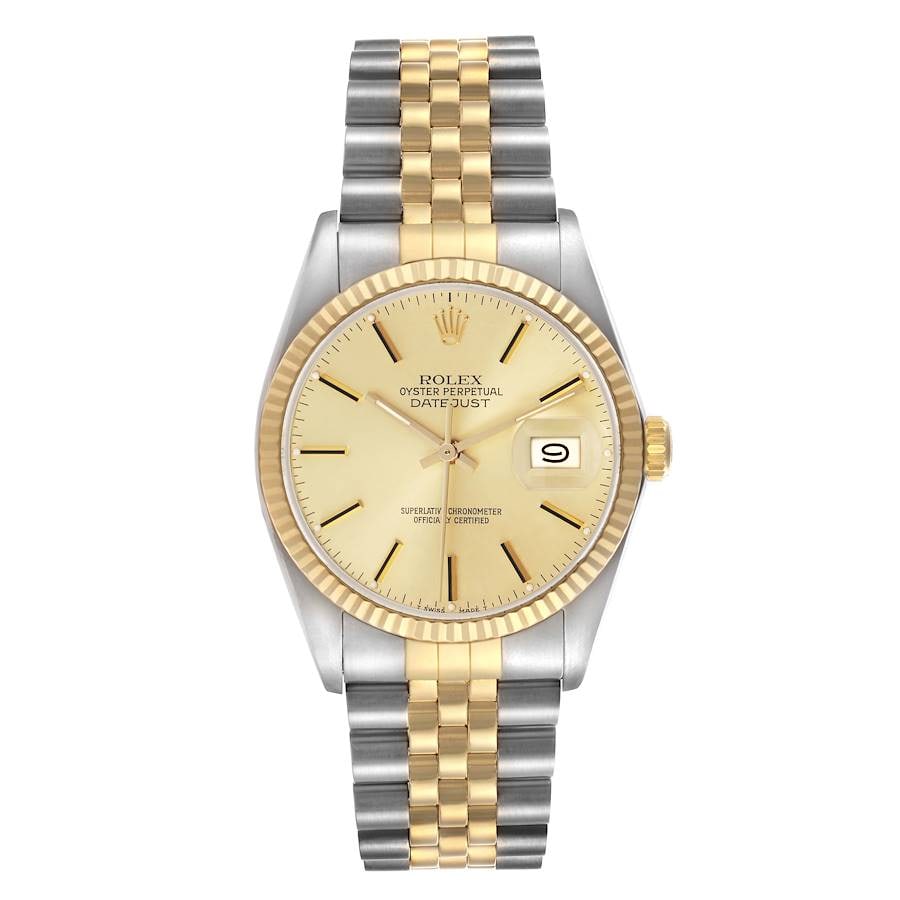Rolex 16013 Datejust mens watch with champagne dial Jubilee bracelet (1 of 6)