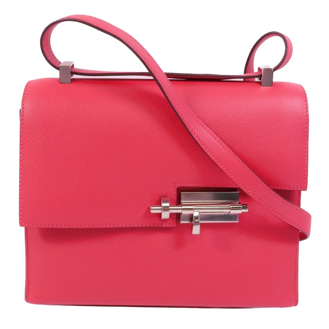 Hermes Verrou 23 Epsom Calfskin Shoulder Bag Rose Extreme PHW: Hermes Verrou 23 Epsom Calfskin Shoulder Bag Rose Extreme PHW Hermes Verrou 23 shoulder bag in Rose Extreme Epsom leather with palladium-tone hardware. Made in France, this women's shoulder bag featur