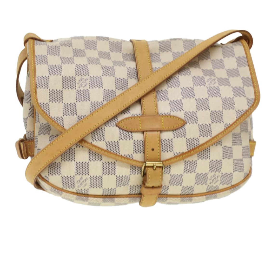 Louis Vuitton N48202 Saumur 30 Damier Azur Canvas Shoulder Bag: Louis Vuitton N48202 Saumur 30 Damier Azur Canvas Shoulder Bag Louis Vuitton Saumur 30 shoulder bag in Damier Azur canvas, made in France. It features the Damier Azur exterior and comes with a dust ba