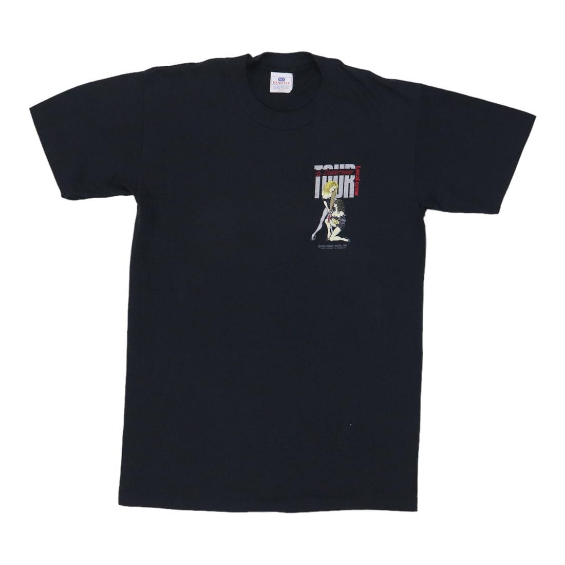 Vintage 1989 Great White Crew Shirt Black Large: Vintage 1989 Great White Crew Shirt Black Large Authentic original vintage 1989 Great White Double Header crew shirt in black. This true vintage shirt is not a modern reproduction and features no back