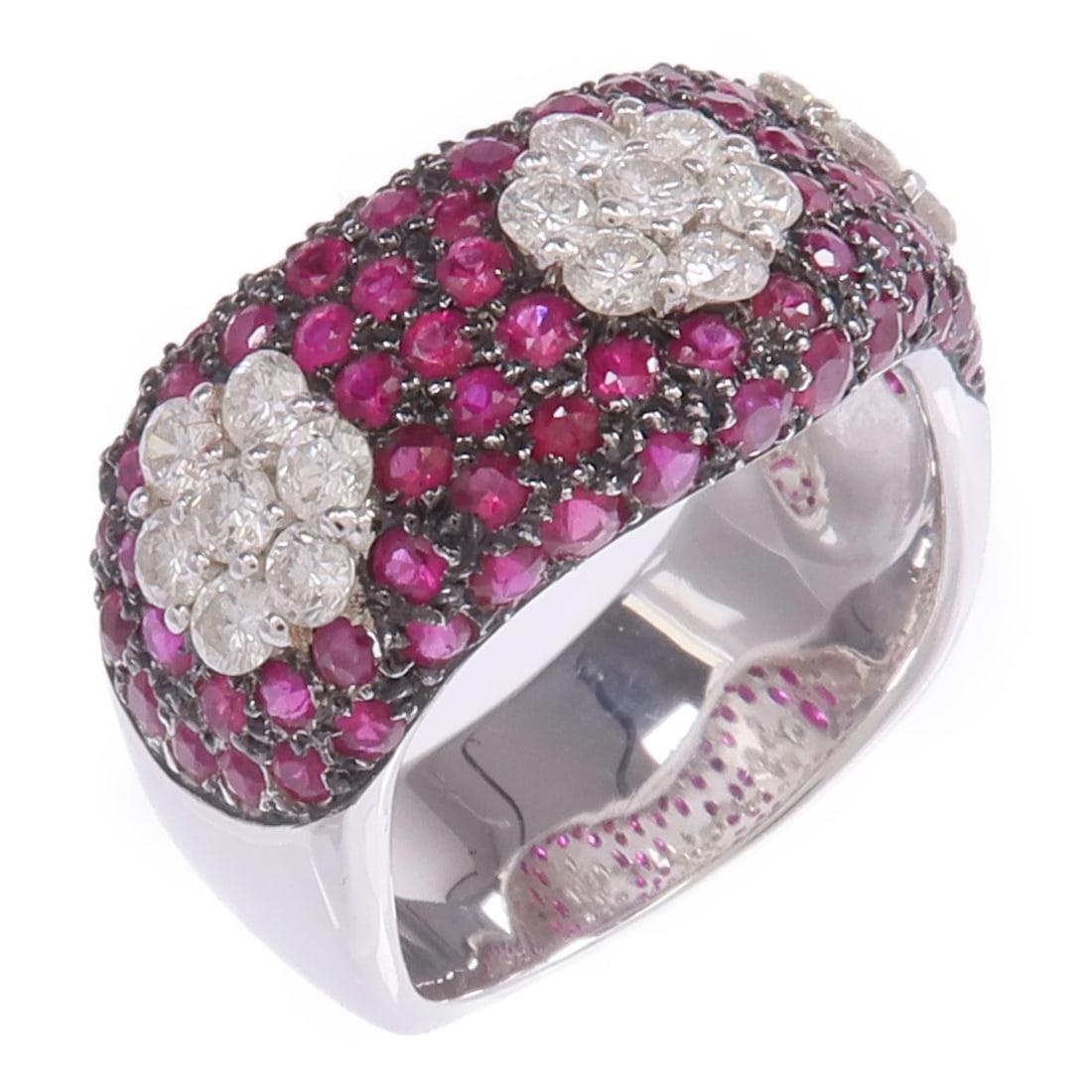 18K White Gold Ruby Diamond Ring US Size 6 (1 of 8)