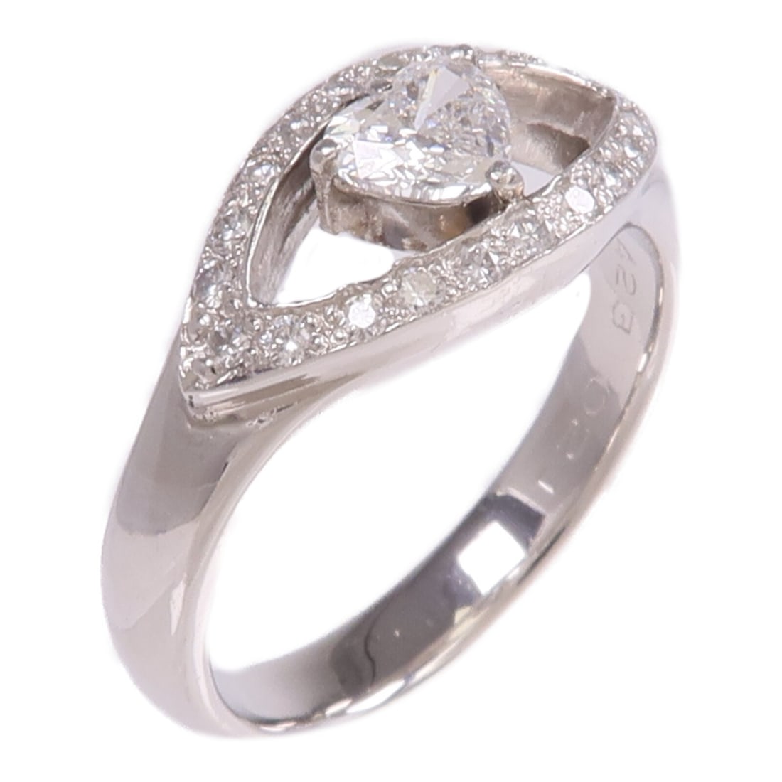 Pt900 Platinum Diamond Ring Women's Size 7.5 (1 of 6)