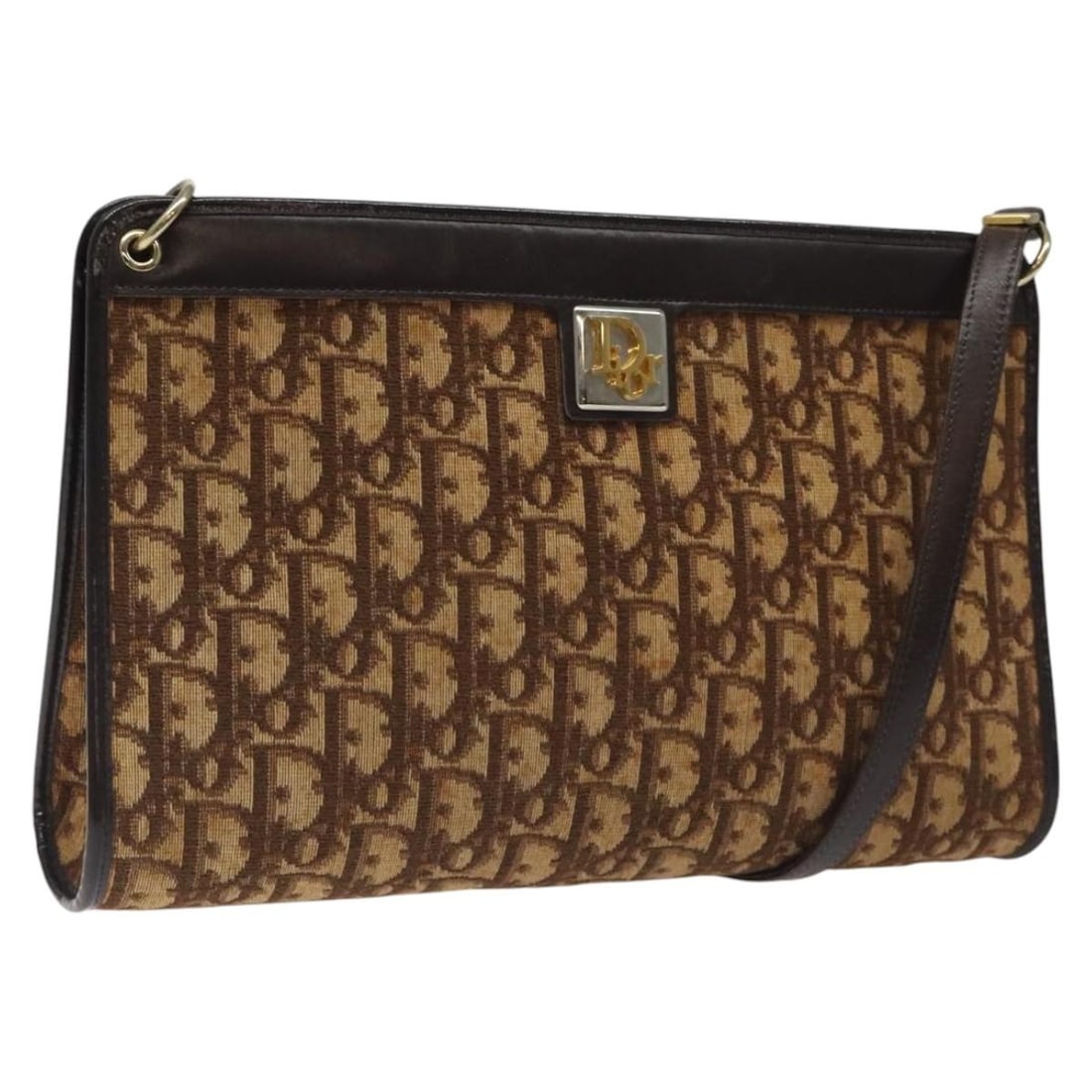 Christian Dior Vintage Trotter Brown Canvas Handbag France: Christian Dior Vintage Trotter Brown Canvas Handbag France Vintage Christian Dior Trotter canvas bag in brown. This piece shows honest vintage wear consistent with good condition, including some loss 