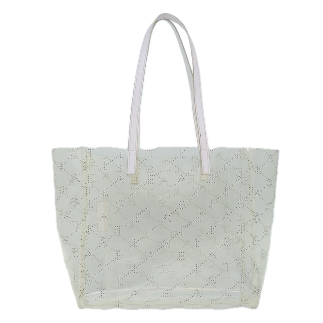 Stella McCartney Clear Vinyl Logo Shopping Tote Bag 33cm: Stella McCartney Clear Vinyl Logo Shopping Tote Bag 33cm This Stella McCartney Logo Shopping Tote is crafted from clear plastic and designed for women. Made in Italy, it features the iconic logo desig
