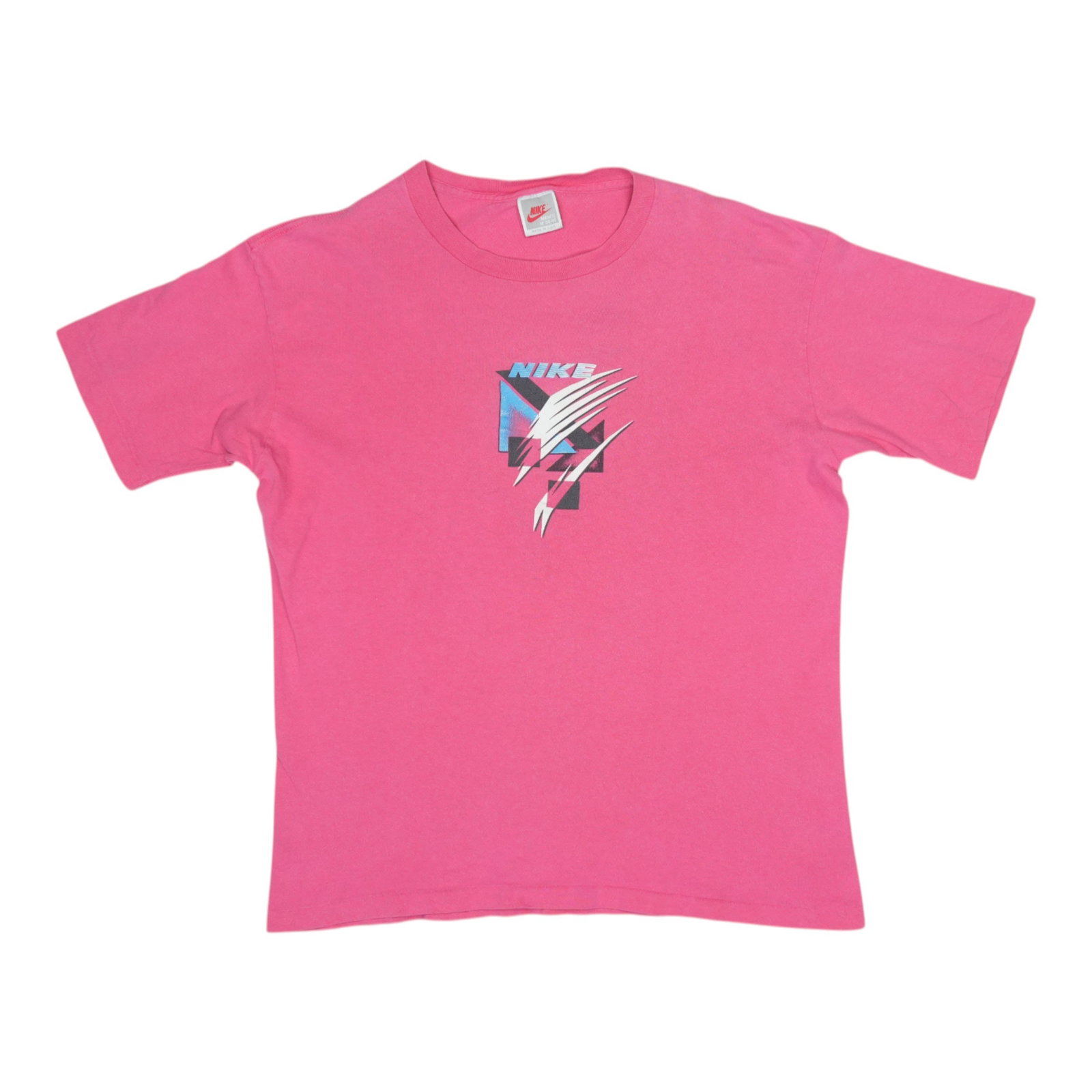 Nike 1990s Vintage Pink Cotton Shirt Large: Nike 1990s Vintage Pink Cotton Shirt Large Authentic original vintage Nike shirt from the 1990s with front and back graphics. This true vintage piece is not a modern reproduction and is in good condit