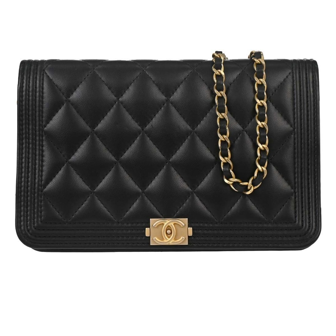 CHANEL Boy WOC Shoulder Bag Black Lambskin Single Chain (1 of 15)