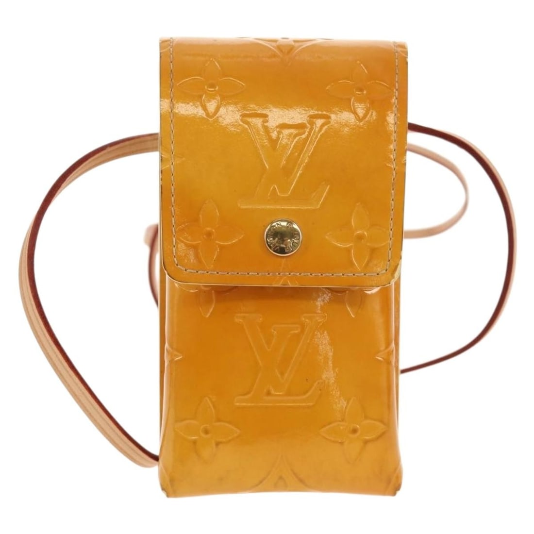 Louis Vuitton Walker Patent Leather Monogram Cigarette Case Holder: Louis Vuitton Walker Patent Leather Monogram Cigarette Case Holder This Louis Vuitton Walker cigarette case holder is crafted from yellow patent leather and designed for unisex use. It features a comp
