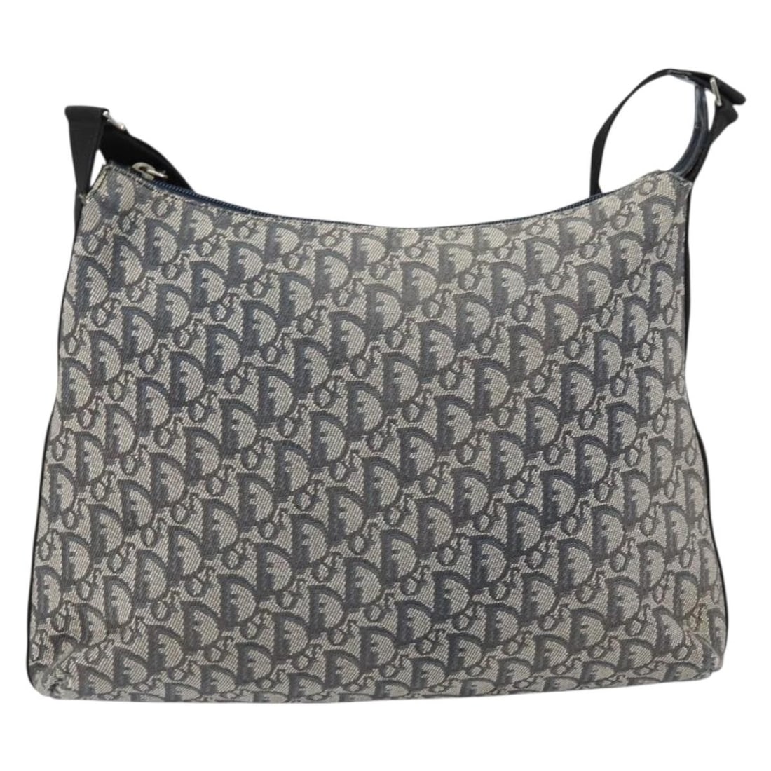 Christian Dior Vintage Trotter Shoulder Bag Navy Canvas: Christian Dior Vintage Trotter Shoulder Bag Navy Canvas This Christian Dior Vintage Trotter Shoulder Bag features navy canvas and is designed for women. The bag displays signs of use, including surfac