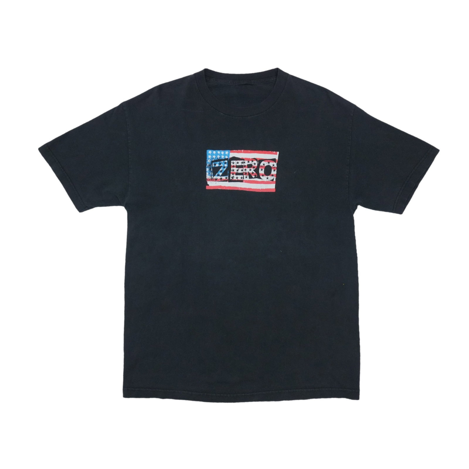 Black 2000s Zero Skateboards Shirt with American Flag Graphic (1 of 3)