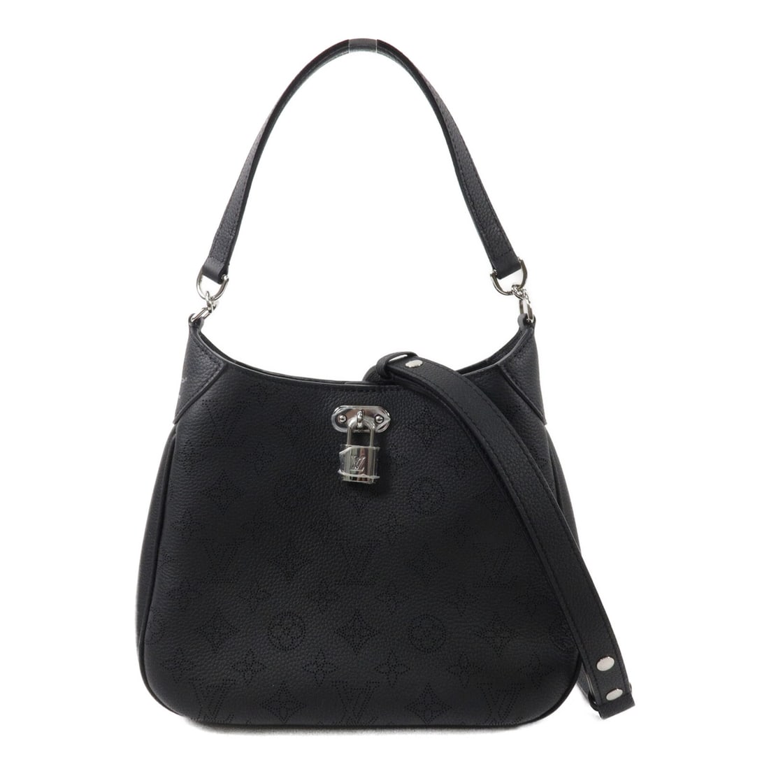 Louis Vuitton All Around PM M28306 Monogram Mahina 2 Way Bag: Louis Vuitton All Around PM M28306 Monogram Mahina 2 Way Bag Louis Vuitton All Around PM 2-way shoulder bag in Monogram Mahina calfskin with a black exterior. This women's bag features a structured si
