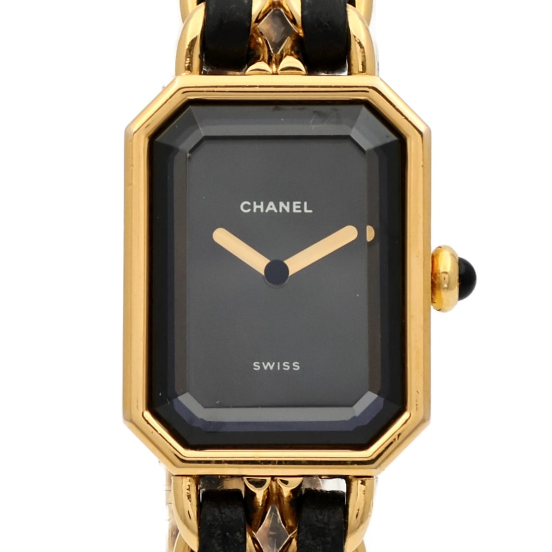 CHANEL Premiere H0001 womens quartz wristwatch gold plated black: CHANEL Premiere H0001 womens quartz wristwatch gold plated black CHANEL Premiere L wristwatch with quartz movement and a black dial. This ladies' watch features a gold plated case and band in the H000