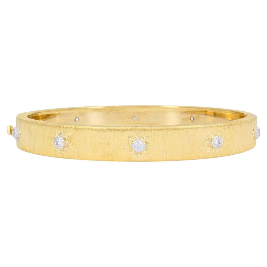 Buccellati Rigato 18K Gold Bangle Bracelet with 10 Diamonds (1 of 18)