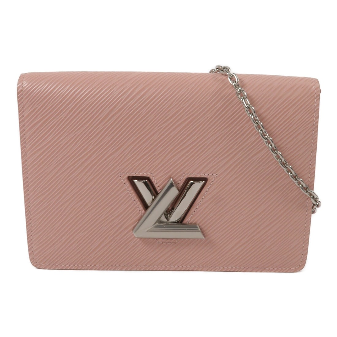 Louis Vuitton Twist Belt Chain Shoulder Bag M68559 Pink Epi Calfskin: Louis Vuitton Twist Belt Chain Shoulder Bag M68559 Pink Epi Calfskin This Louis Vuitton Twist Belt Chain Bag is a women's shoulder bag in pink, made with Epi and calfskin (cowhide). It features a turn