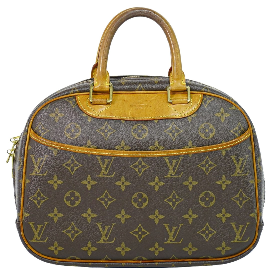 Louis Vuitton Trouville Monogram Canvas Handbag 28cm x 23cm x 11cm: Louis Vuitton Trouville Monogram Canvas Handbag 28cm x 23cm x 11cm This Louis Vuitton Trouville handbag features the iconic monogram canvas in brown and is designed for women. The bag is crafted in Fr
