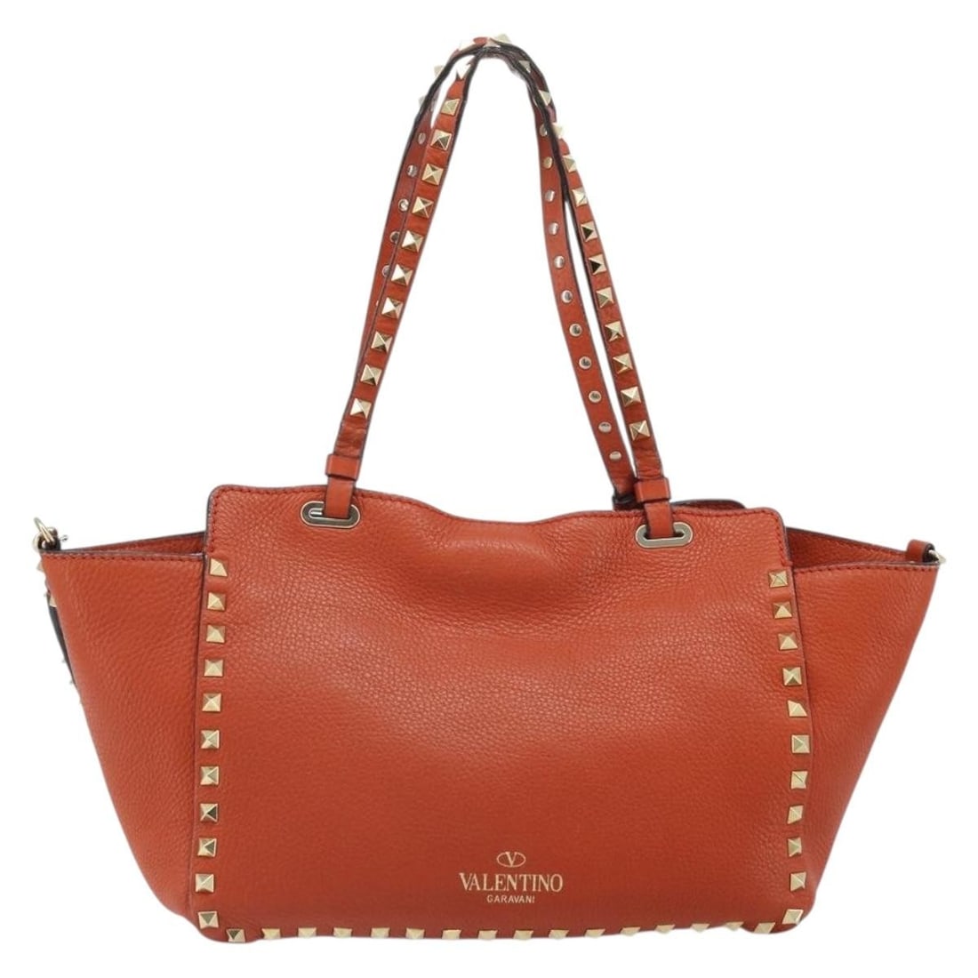 Rockstud Tote Bag in Orange Leather by Valentino Garavani (1 of 18)