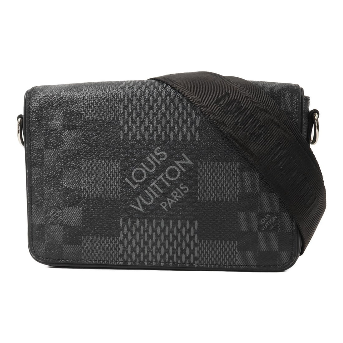 Louis Vuitton Studio Messenger Shoulder Bag N50013 Damier Graphite Black: Louis Vuitton Studio Messenger Shoulder Bag N50013 Damier Graphite Black Louis Vuitton Studio Messenger shoulder bag in Damier Graphite and black PVC coated canvas. This unisex shoulder bag features a