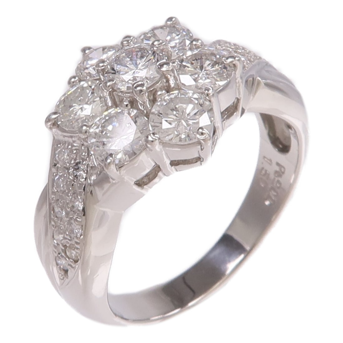 Pt900 Platinum Diamond Ring US Size 6.5 (1 of 7)