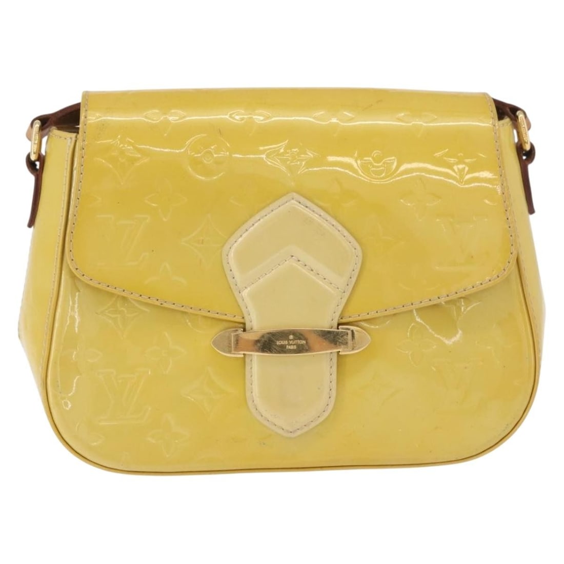 Louis Vuitton Bellflower Monogram Vernis Yellow Patent Leather Handbag: Louis Vuitton Bellflower Monogram Vernis Yellow Patent Leather Handbag This Louis Vuitton Bellflower handbag features the Monogram Vernis design in yellow patent leather. Crafted in France, it offers 