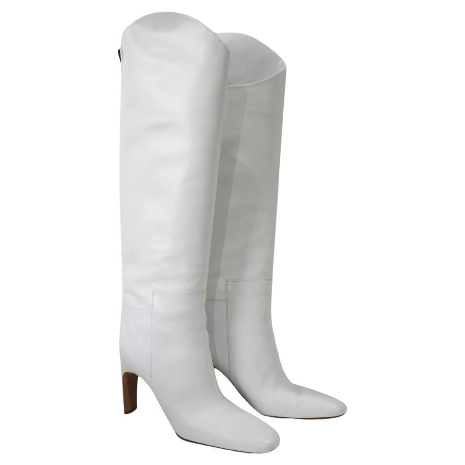 Jil Sander knee high nappa leather boots white EU 41 (1 of 15)
