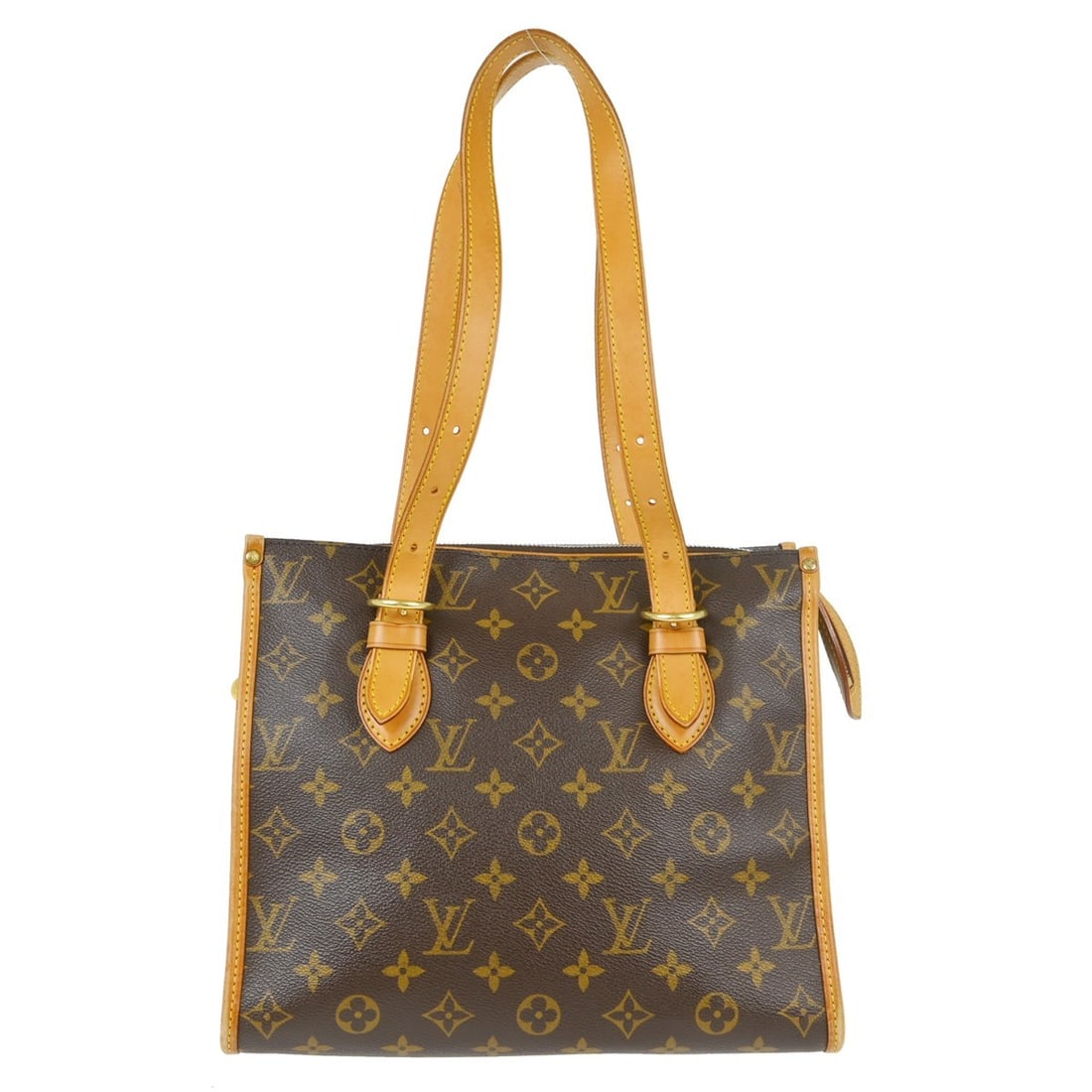 Louis Vuitton Popincourt Haut Monogram Canvas Tote M40007: Louis Vuitton Popincourt Haut Monogram Canvas Tote M40007 Louis Vuitton Popincourt Haut tote handbag in brown Monogram canvas with leather trim and double leather handles. This zip-top tote features t