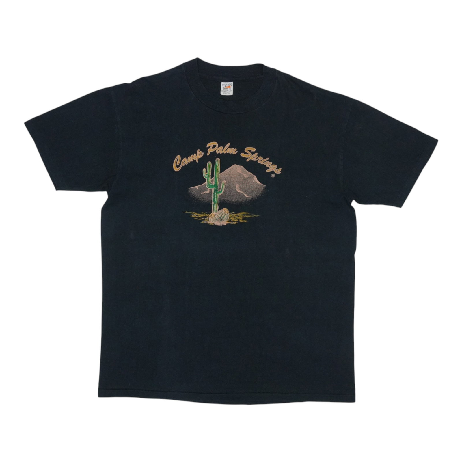 Black 1970s Camp Palm Springs Cotton Shirt XL (1 of 4)