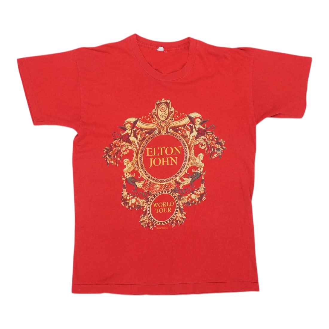 Red 1992 Elton John Versace Tour T Shirt Vintage Cotton (1 of 6)