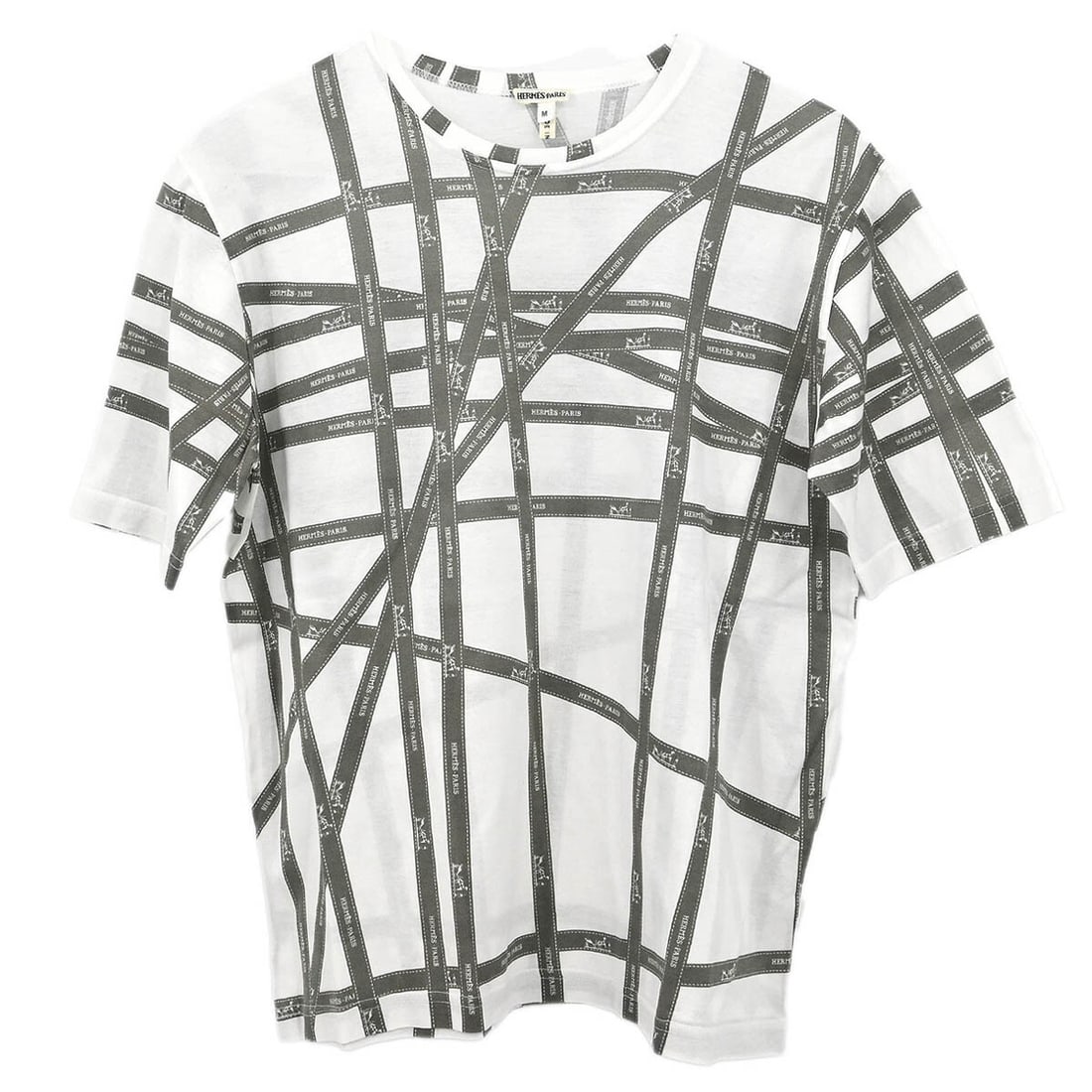 Hermes Vintage White Cotton T Shirt Womens Size M: Hermes Vintage White Cotton T Shirt Womens Size M Vintage Hermes short-sleeve T-shirt top in white with a round neck and regular fit. Made in Italy from 100% cotton, this women's basic casual top feat