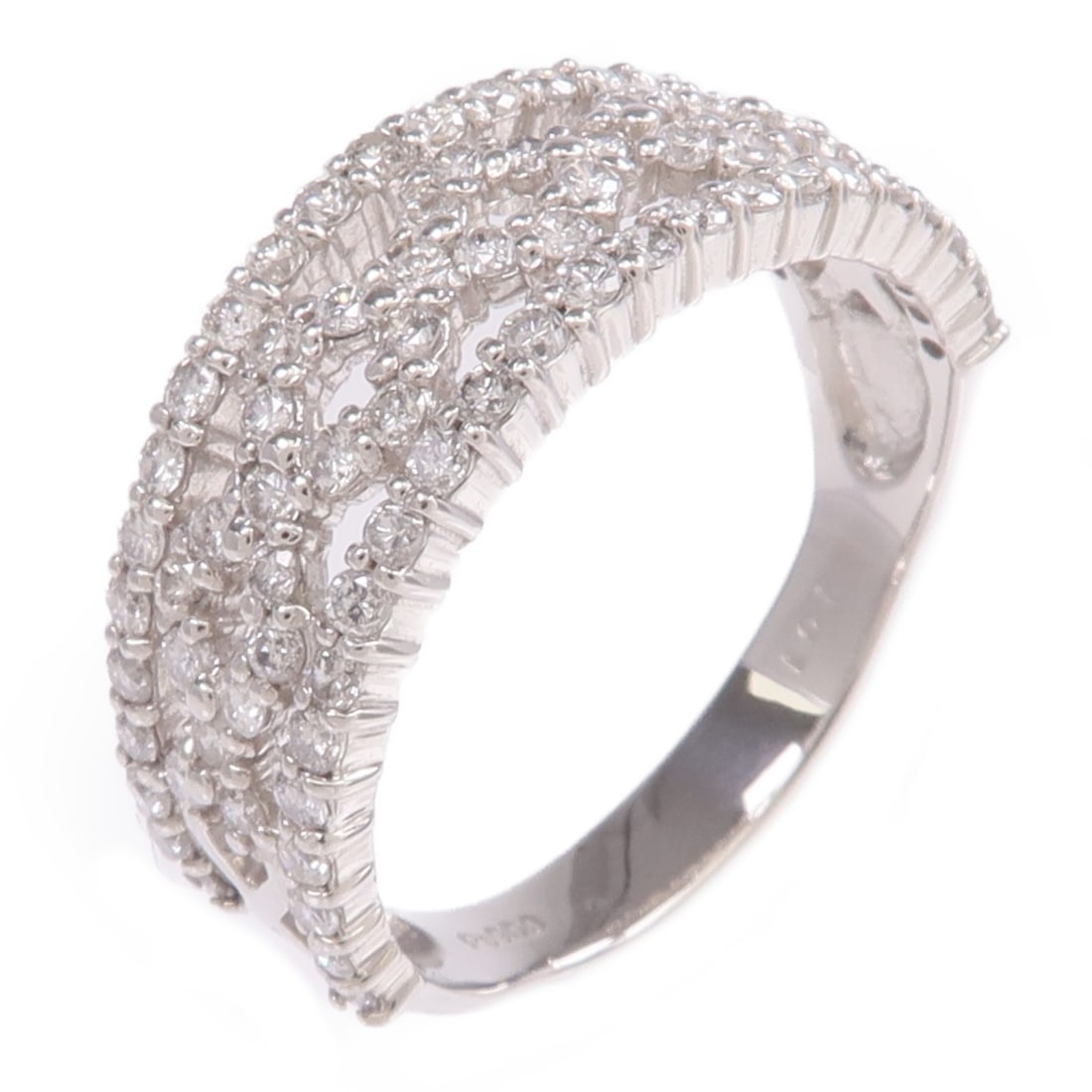 Pt900 Platinum Diamond Ring US Size 8.75 for Women (1 of 8)