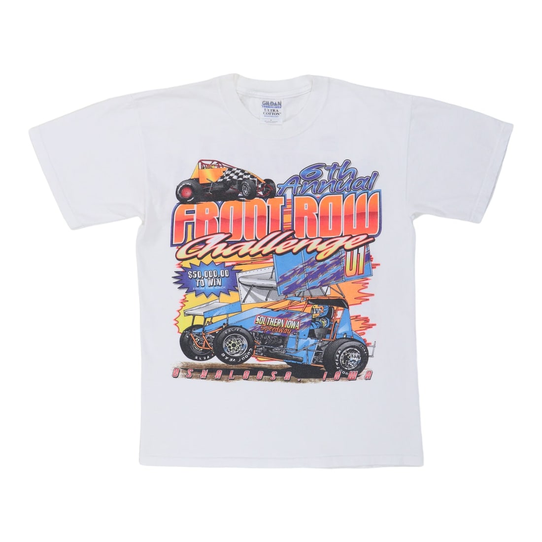 Vintage 2001 Front Row Challenge Sprint Car T Shirt Medium: Vintage 2001 Front Row Challenge Sprint Car T Shirt Medium Authentic vintage 2001 Front Row Challenge Sprint Car shirt with front and back graphics. This original shirt from the 2000s is not a modern 