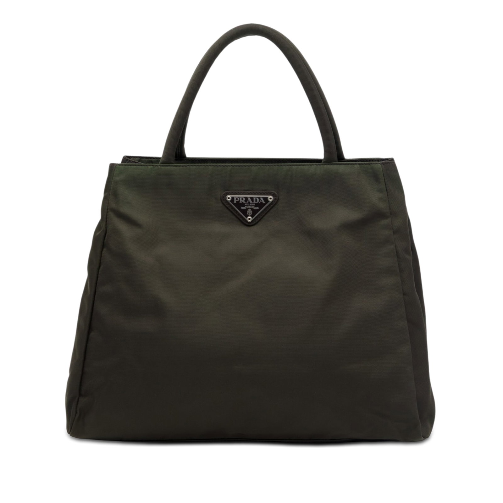 Prada Tessuto Brown Nylon Tote Bag Made in Italy: Prada Tessuto Brown Nylon Tote Bag Made in Italy Prada Tessuto Tote in brown with a nylon body, rolled straps, and an open-top design. The interior includes zip and slip compartments, plus an interior