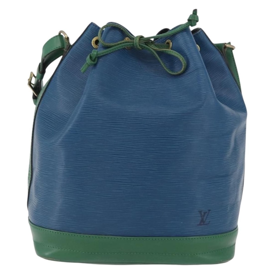 Louis Vuitton Epi Leather Blue Bicolor Noe Shoulder Bag: Louis Vuitton Epi Leather Blue Bicolor Noe Shoulder Bag This Louis Vuitton Bicolor Noe handbag is crafted from blue Epi leather designed for female use. It features a spacious interior with a shoulder