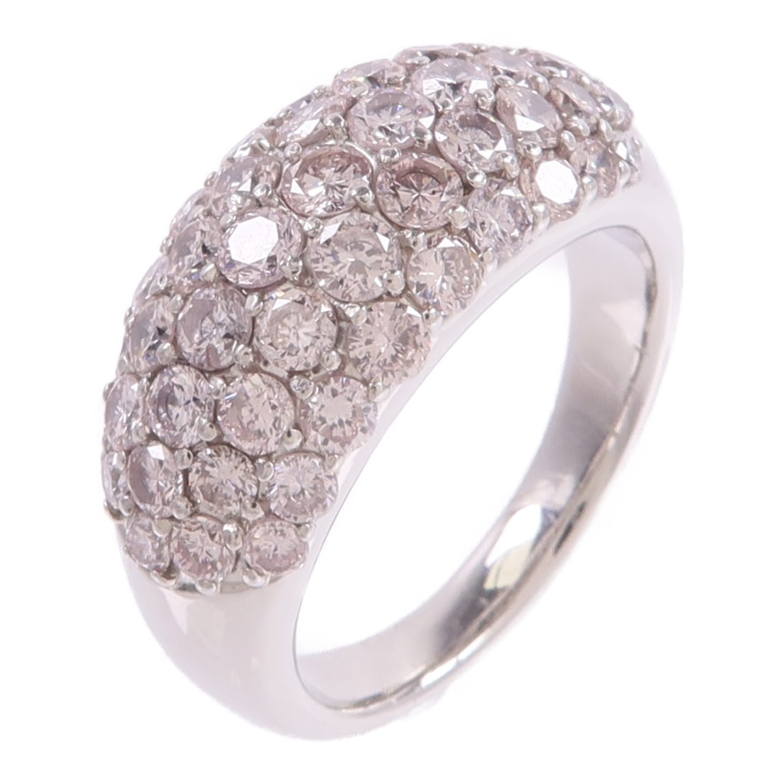 Pt900 Platinum Pink Diamond Ring US 7.5 2.36ct: Pt900 Platinum Pink Diamond Ring US 7.5 2.36ct A women's ring crafted in Pt900 platinum with a pink diamond as the main stone. The piece is size 7.5 and has a pink color theme. It is described as bein