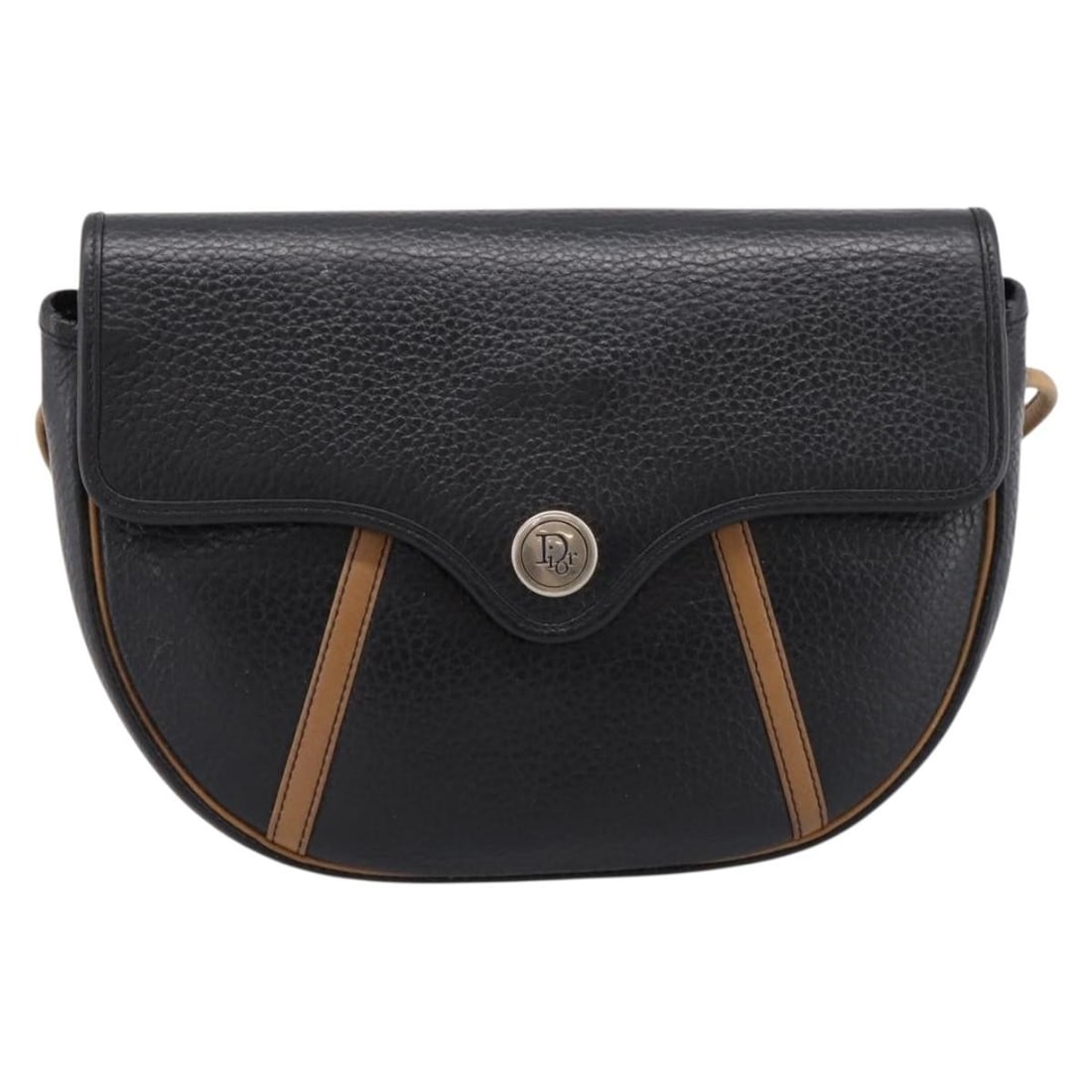 Christian Dior Vintage Flap black leather shoulder bag: Christian Dior Vintage Flap black leather shoulder bag Vintage Christian Dior Flap bag in black leather with a structured silhouette and shoulder strap. This pre-owned piece shows overall worn conditi