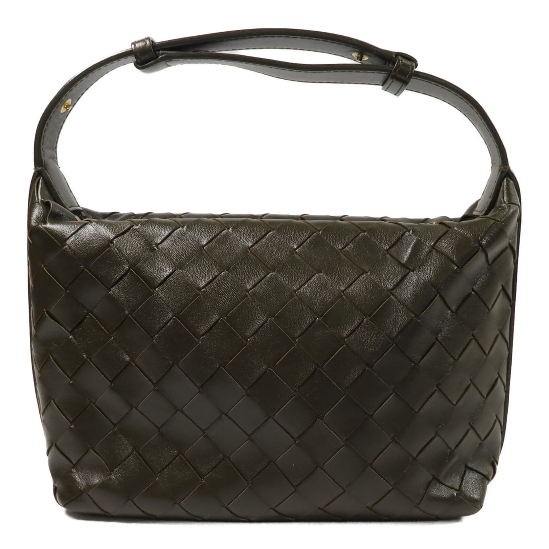 Bottega Veneta Intrecciato Leather Handbag Dark Green Italy: Bottega Veneta Intrecciato Leather Handbag Dark Green Italy A women's Bottega Veneta handbag in dark green Intrecciato leather, made in Italy. It features a regular size profile with a handle drop of 