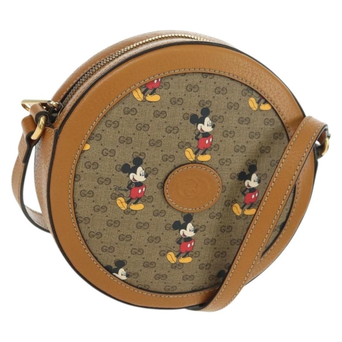 GUCCI 603938 Disney Micro GG Supreme Shoulder Bag Beige PVC Leather: GUCCI 603938 Disney Micro GG Supreme Shoulder Bag Beige PVC Leather Gucci Micro GG Supreme Disney Collaboration shoulder bag in beige/gold PVC leather and Micro Small GG canvas. Made in Italy, this wo