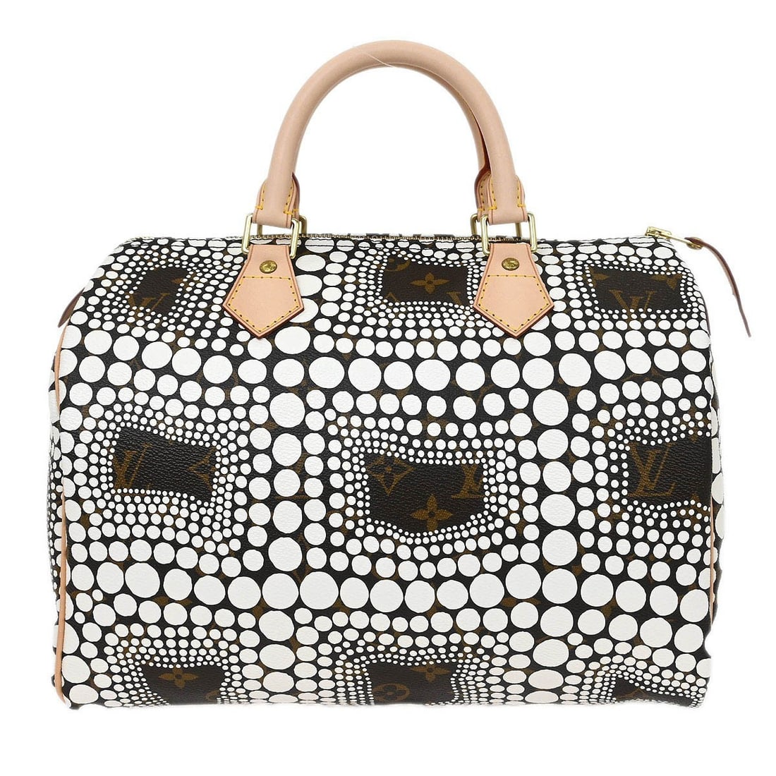 Louis Vuitton Speedy 30 Monogram Town Satchel M40690 White Brown: Louis Vuitton Speedy 30 Monogram Town Satchel M40690 White Brown Louis Vuitton Speedy 30 handbag from the Monogram Town line, made in France. This medium satchel/top handle bag features a white monogr