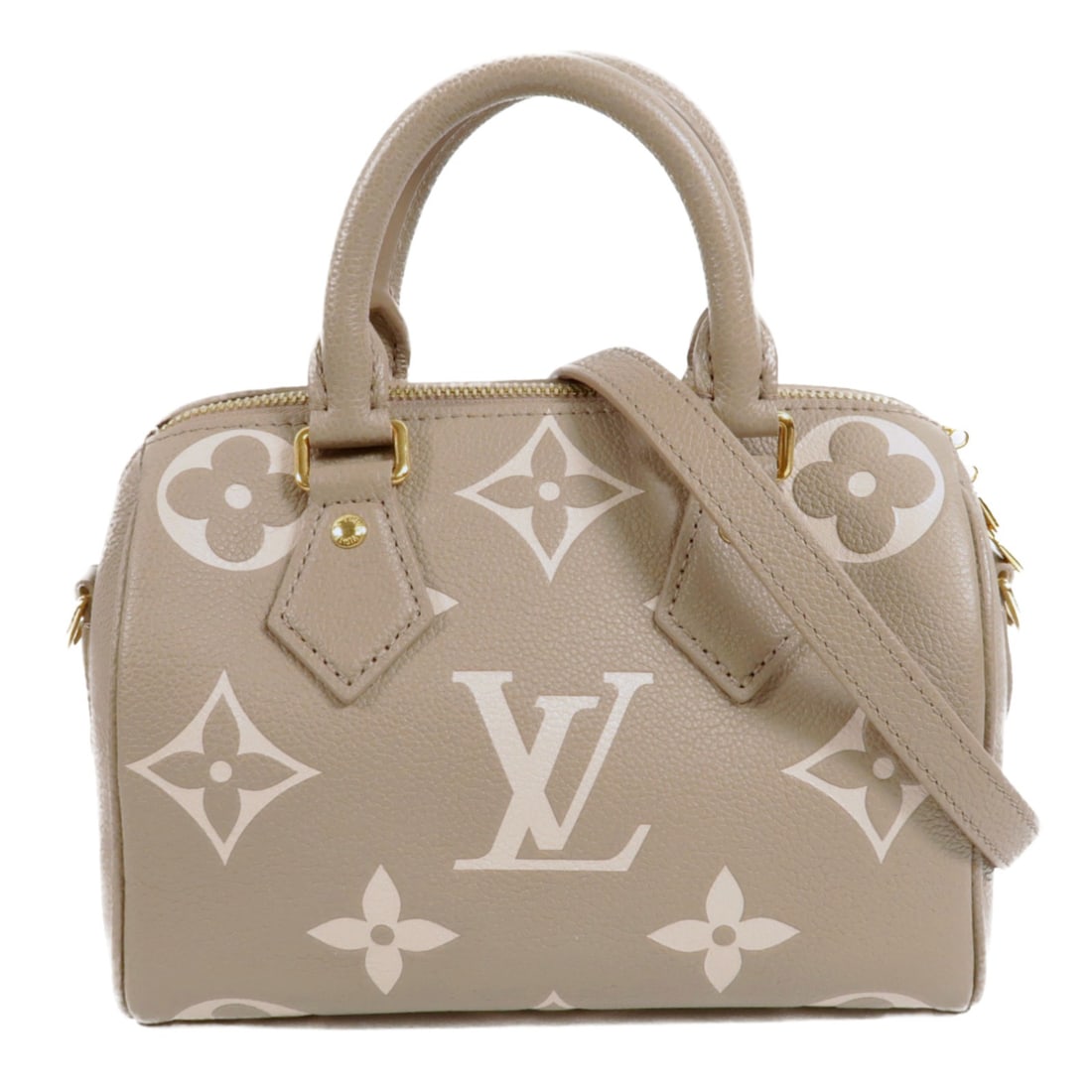 Louis Vuitton M46575 Bandouliere 20 Monogram Empreinte 2 Way Shoulder Bag: Louis Vuitton M46575 Bandouliere 20 Monogram Empreinte 2 Way Shoulder Bag Louis Vuitton Bandouliere 20 2-way bag in beige Monogram Empreinte calfskin. This women's handbag features a top handle and sh