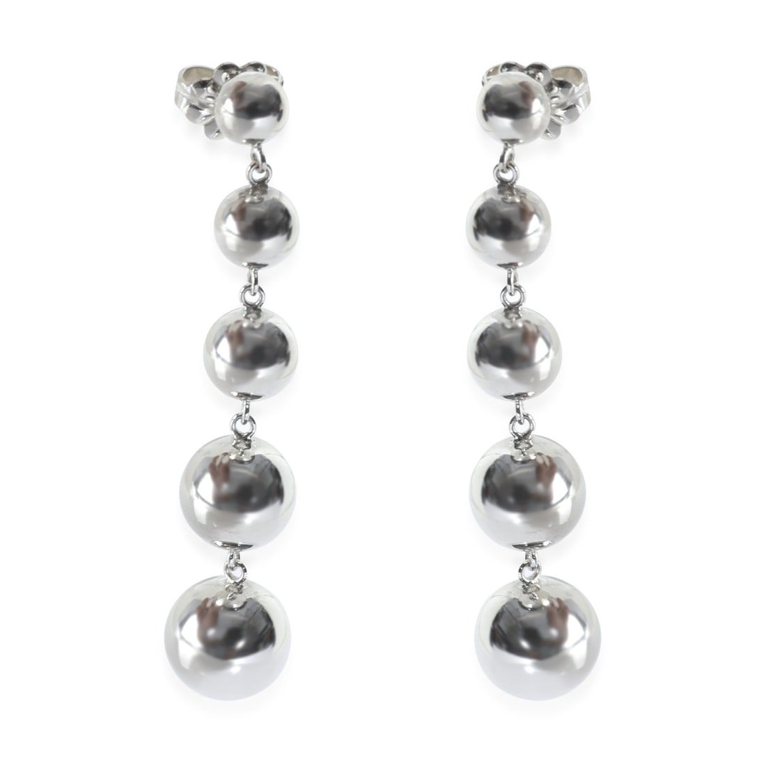 Tiffany & Co. HardWear Ball Sterling Silver Earrings with Box Pouch: Tiffany & Co. HardWear Ball Sterling Silver Earrings with Box Pouch Sterling silver HardWear Ball earrings from Tiffany & Co. This pre-owned women's pair measures 40 mm in length and has no stones.