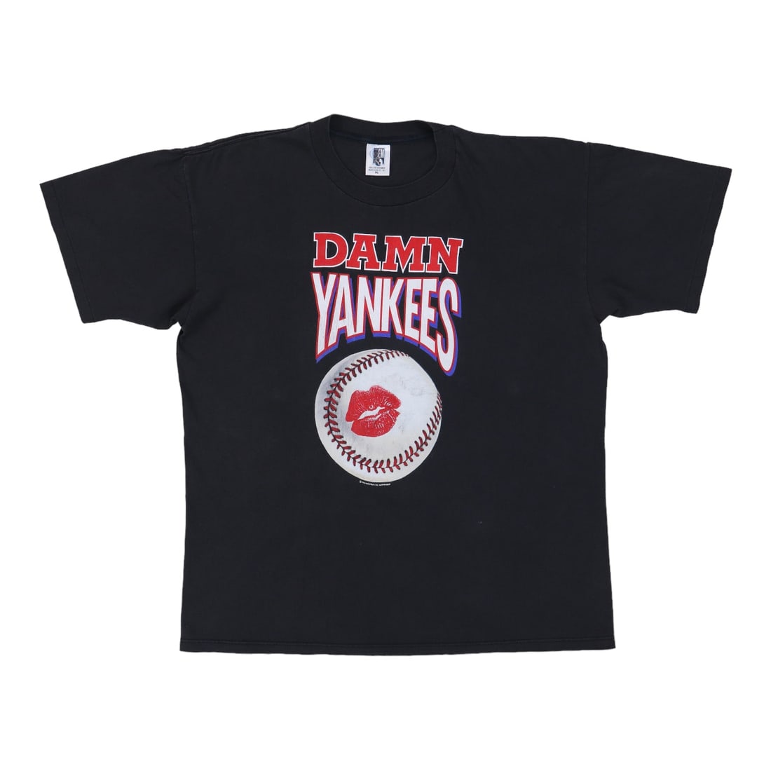 Black 1990s Damn Yankees Vintage Cotton T Shirt XL: Black 1990s Damn Yankees Vintage Cotton T Shirt XL Authentic original vintage 1990s Damn Yankees shirt with front and back graphics. This is a true vintage piece, not a modern reproduction. The shirt 