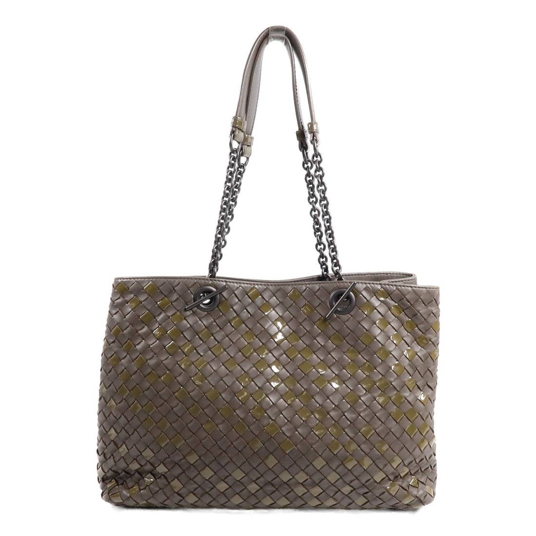Bottega Veneta Intrecciato Brown Lambskin Tote Shoulder Bag: Bottega Veneta Intrecciato Brown Lambskin Tote Shoulder Bag Bottega Veneta Intrecciato shoulder tote bag in brown lambskin leather. This women's tote is made in Italy and features a magnetic pocket al