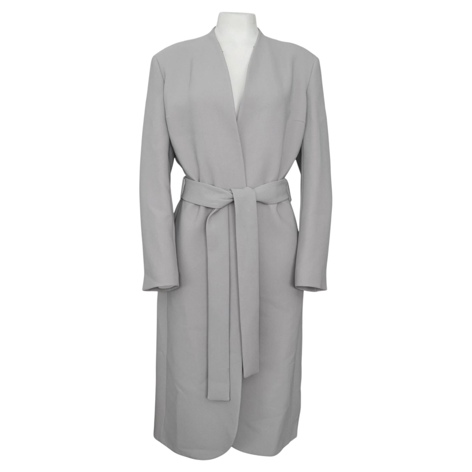 The Row belted gray coat size M silk lined viscose blend (1 of 14)