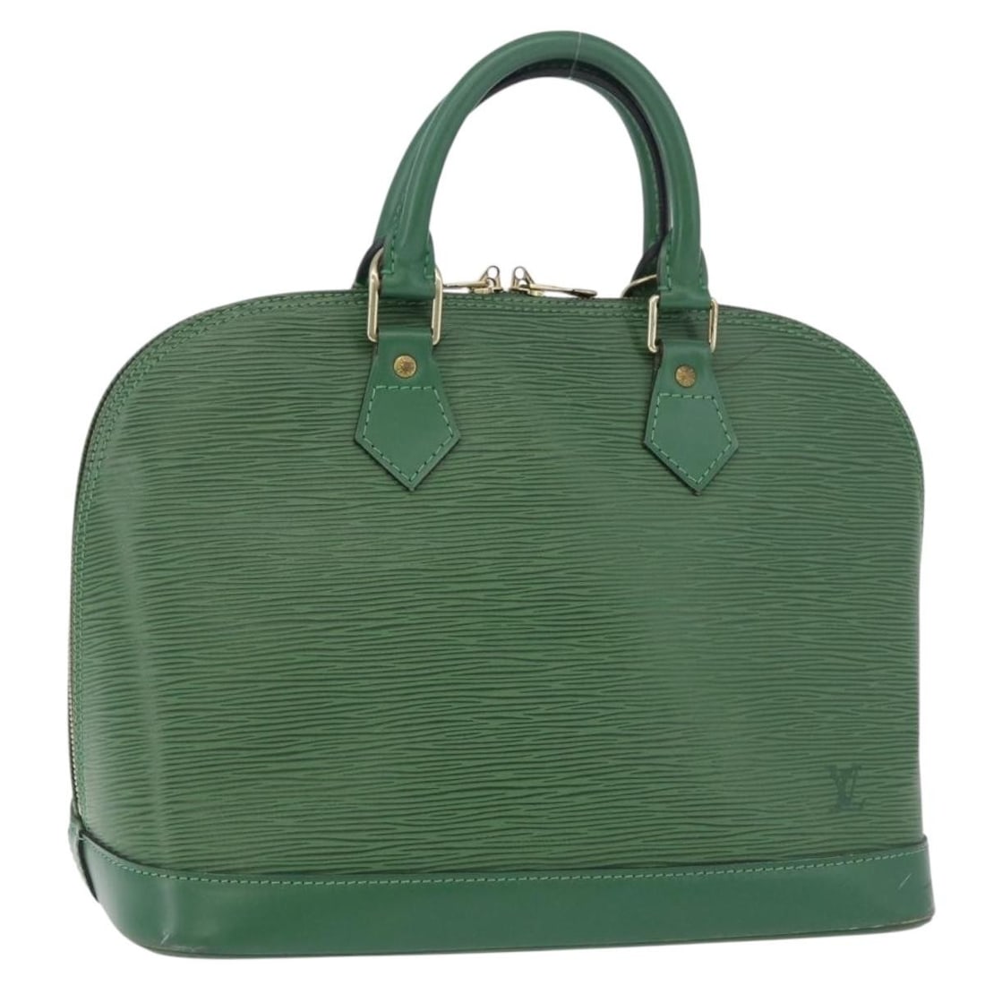 Louis Vuitton M52144 Alma Handbag in Borneo Green Epi Leather: Louis Vuitton M52144 Alma Handbag in Borneo Green Epi Leather Louis Vuitton Alma handbag in Borneo Green Epi leather. This women's handbag is made in France and includes a dust bag. Condition is rated