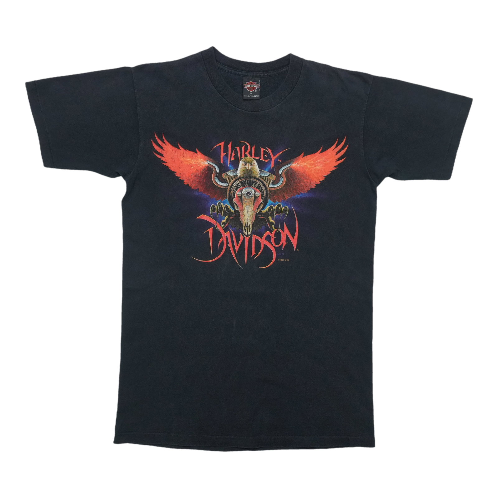 Harley Davidson 1997 vintage black cotton shirt with front and back graphics: Harley Davidson 1997 vintage black cotton shirt with front and back graphics Original vintage 1997 Harley Davidson Wilkesborol shirt with front and back graphics. This is a true vintage piece, not a m