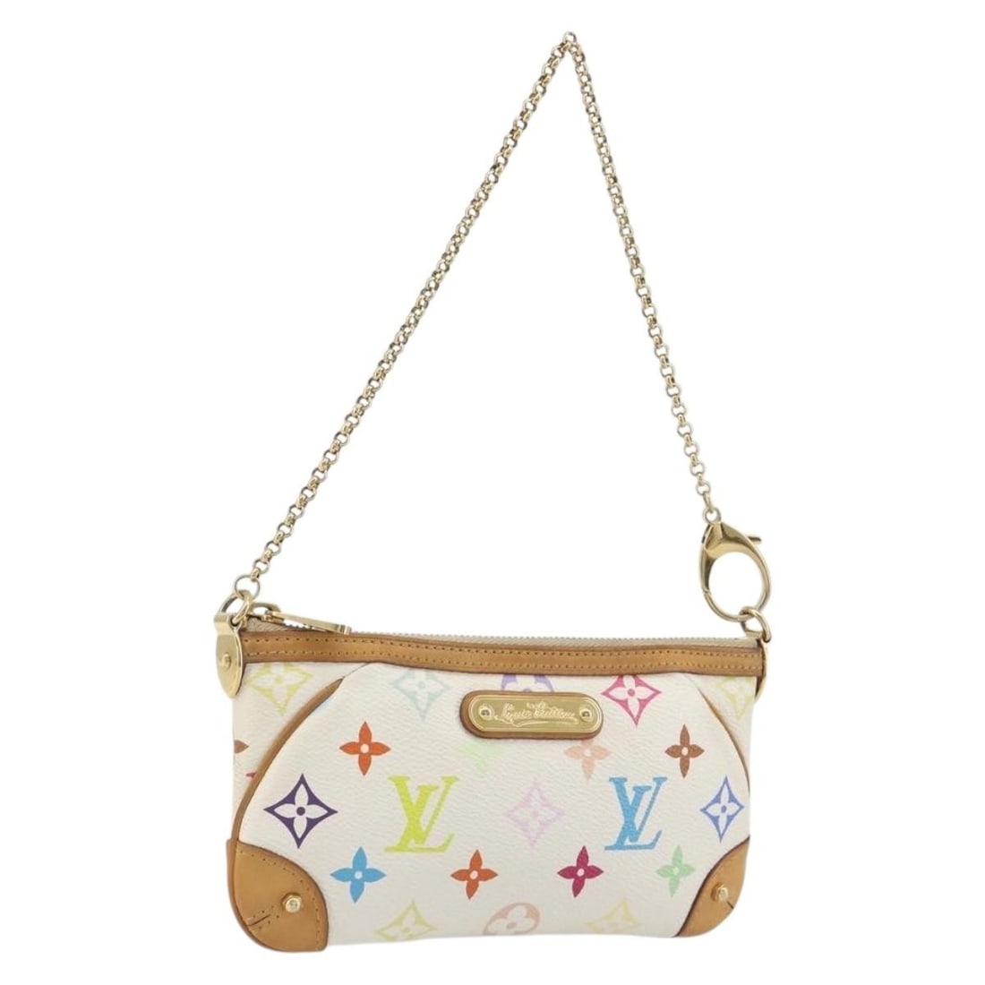 Louis Vuitton M60096 Pochette Mira MM White Multicolor Canvas Pouch (1 of 18)