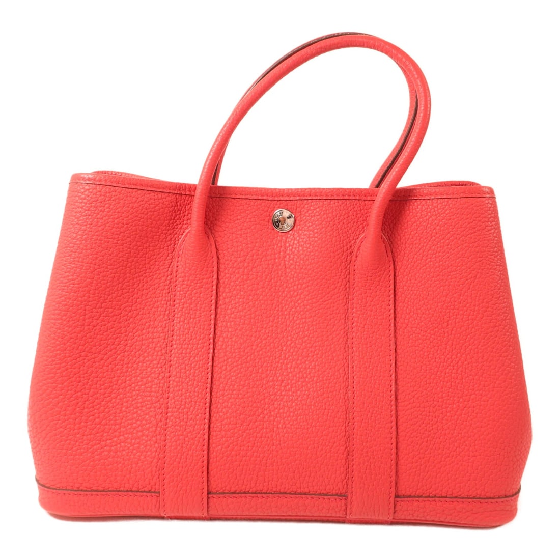 Hermes Garden Party TPM Taurillon Clemence tote in Bougainvillier PHW: Hermes Garden Party TPM Taurillon Clemence tote in Bougainvillier PHW Hermes Garden Party TPM tote bag in Bougainvillier Taurillon Clemence and calfskin. This women's tote is made in France and featur