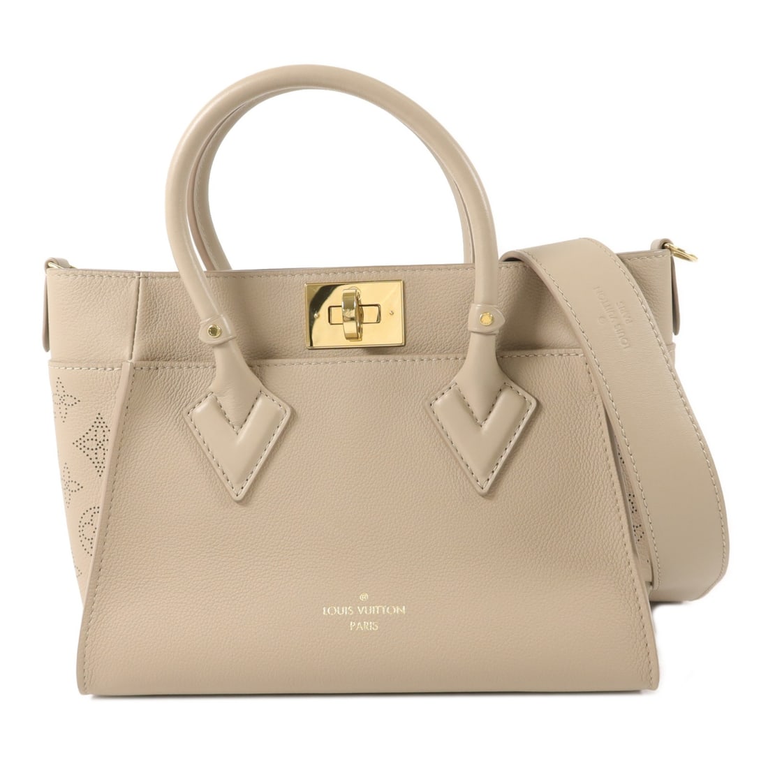 Louis Vuitton On My Side PM M20600 Beige Mahina Calfskin Shoulder Bag (1 of 14)